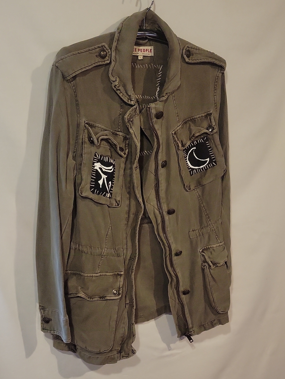 Free People Utility Jacket Size Medium Custom Star Wars Patchwork Handmade
